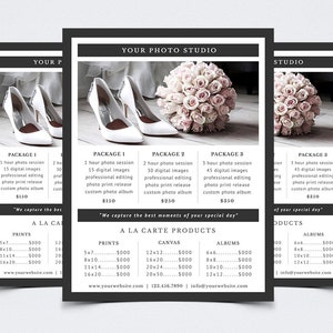 Photography Pricing Guide Template for Photoshop 013 - 8.5&quot; x 11&quot; Price Sheet - Photographer Template - Photography Template