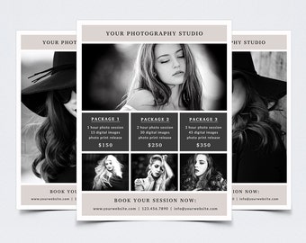 Photography Flyer Template for Photoshop 005 - 8.5" x 11" - Photographer Template - Photography Template