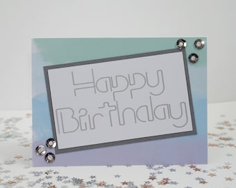 Retro Happy Birthday, Birthday Card, Handmade Card, Greeting Card, Watercolor, Retro Font, Retro, Unisex, Adult, Child, Best Birthday Ever