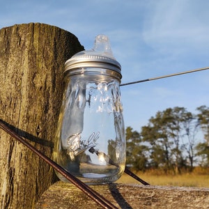Nuby Lid on Flute Pint Mason Jar Tumbler | 16oz Mason Drinking Jar & Nuby Drinking Lid | To Go 16 oz  Mason Drinking Glass | Eco Baby Bottle