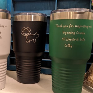 Market Animal 4H Buyer Thank You Gift | Custom Stainless Tumbler Polar Camel | Laser Engraved Your Logo | Livestock | County Fair Trophy