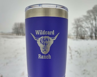 Your Farm Logo 20oz Stainless Steel Tumblers | Cattle Farm | Birthday Party | Custom Etched | Bridal Party | Personalized | Engraved Gifts