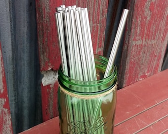 Canudos de aço inoxidável no atacado a granel para tampas de palha de pote de vidro DIY | Canudos de smoothie a granel | Canudos Longos | Canudos Reutilizáveis | Ecológico