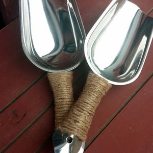 Set of 6- Rustic Candy Scoop Large Stainless Steel Food Buffet Server Weddings | Engagement Parties | Shabby Chic Rustic Vintage Barn