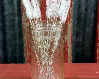 Set of 2- Straw Cleaner | Stainless Steel Straw Cleaner | Straw Brush | ToGo Mason Drinking Glass | Straw Cleaner | Reusable Straw Cleaner