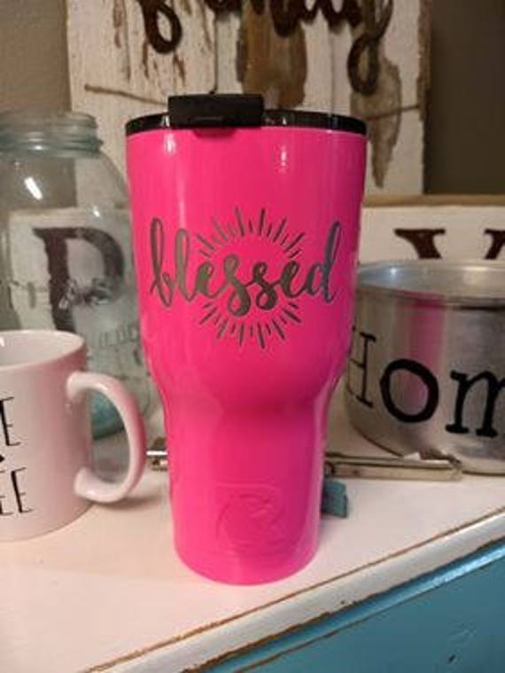 rtic custom etched powder coated cups your company logo etsy