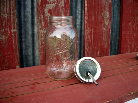 Tumbler | Mason Jar Tumbler Quart & Stainless Steel Straw | Large to Go Quart  Mason Drinking Glass | 32 Oz Ball Jar | Stainless Steel Straw - Etsy Israel