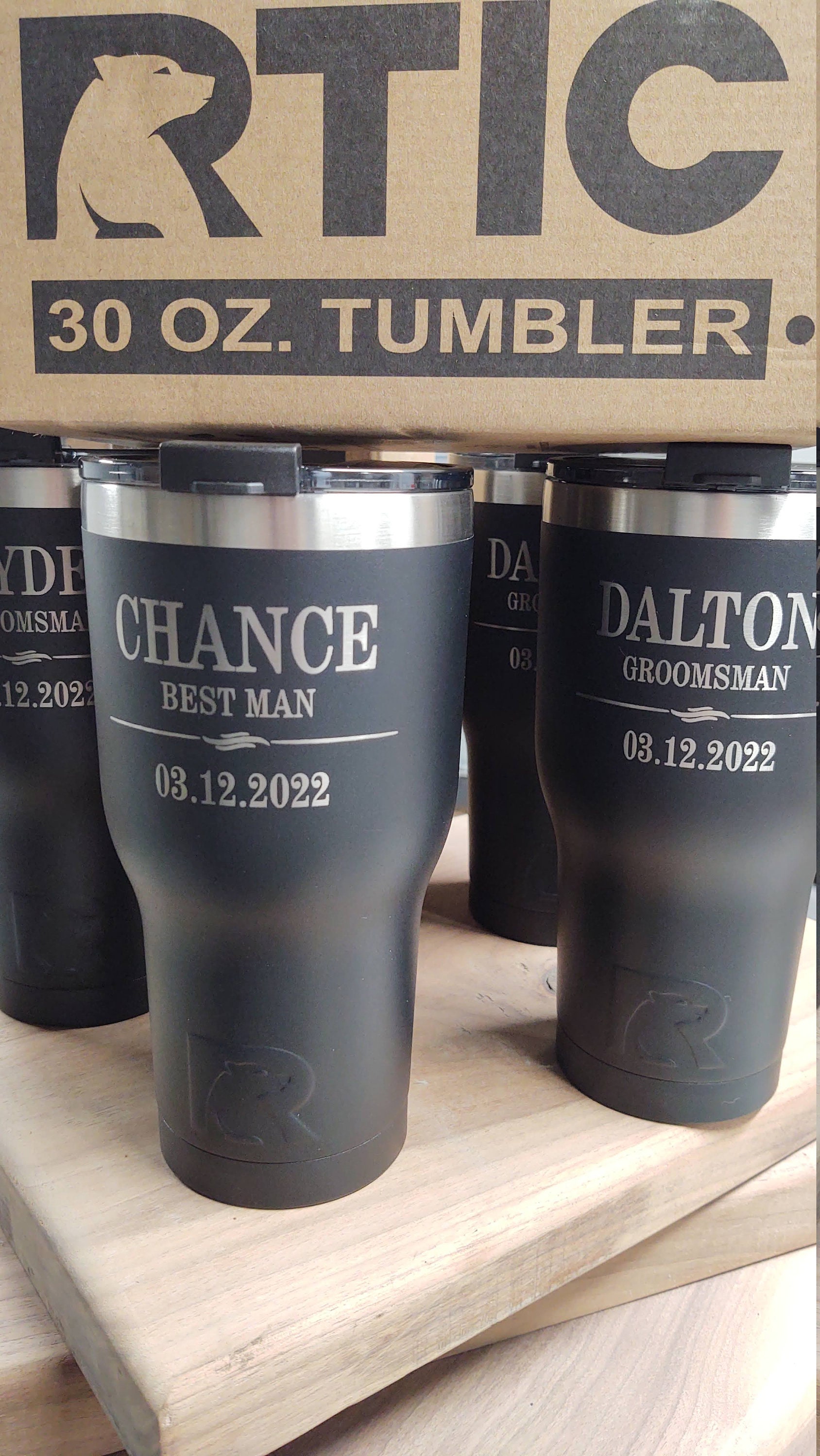 Custom Stainless Steel Tumbler RTIC | 20 or 30 oz Double Walled RTIC  Personalized Groomsmen Mug | Wedding Party Gift | Bachelor Party