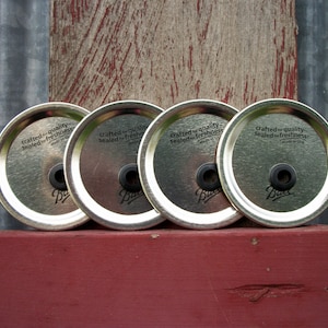 3/8&quot; Upgrade Listing 4 Mason Jar Straw DIY Lids | Create Your Own Mason Jar Tumblers | To Go Mason Drinking Glass | Party