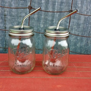 Custom 16 oz and 12 oz Jar with Lids No Straws Included  Mason Jar Tumblers | 16oz Pint Mason Drinking Jars