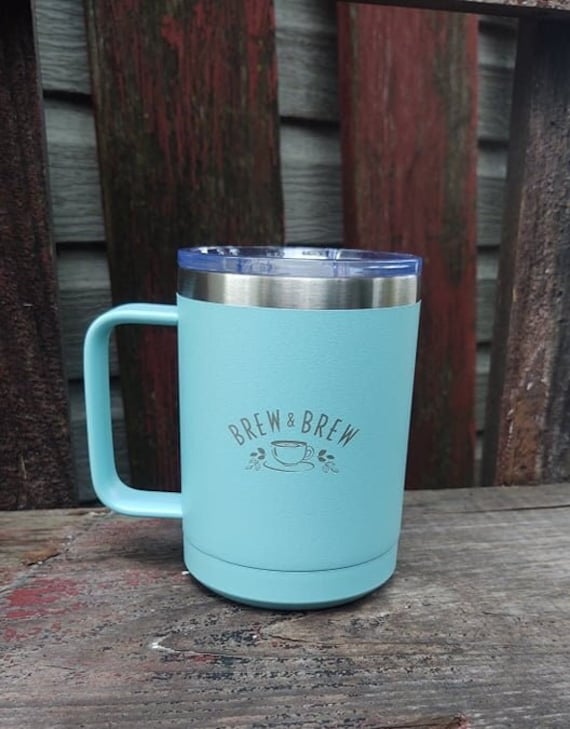 Custom Stainless Steel Coffee Handled Mug |15 Oz Double Walled Personalized  Company Logo | Livestock Logo | Business Gift | Eco Coffee Cup - Etsy