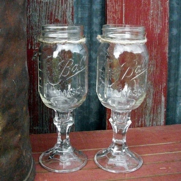 2 Redneck Wine Glasses | Redneck Wine Glass | Hillbilly Wine Glasses | Wedding Wine Glasses | Wedding Party Glasses | Redneck Wine Glass