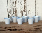 3" Inch White Metal Pail with Handle Set of 6 Shabby Chic Barn Wedding Favor DIY Primitive Wedding Decor Party FavorsChic Rustic Vintage