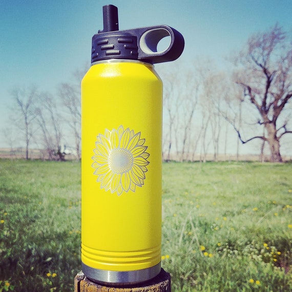 Yellow Sunflower Water Bottle 32 Oz Double Walled Stainless Steel Your  Business Logo | Water Bottle | Business Gift | Sports Bottle Top - Etsy  Israel