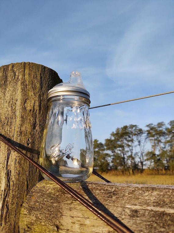 16 Oz Nesting Mason Drinking Jar & Stainless Steel Straw Nesting