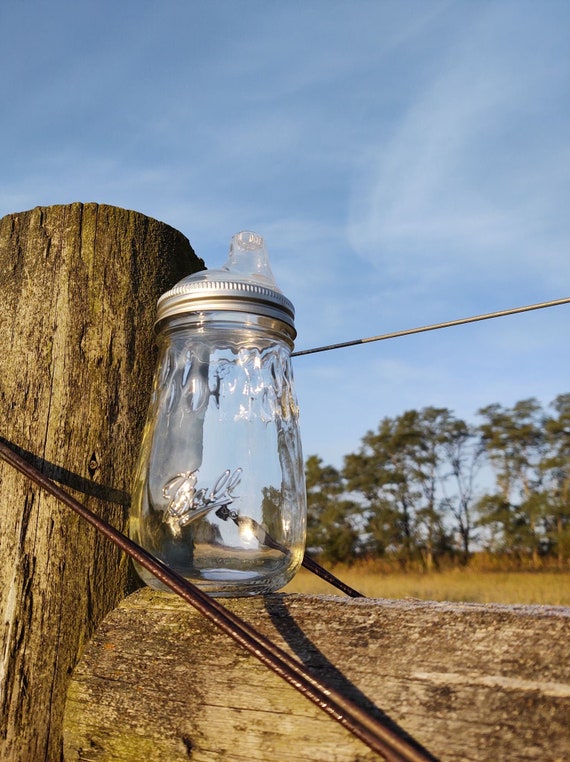 6 Pcs 16oZ Mason Drinking Jars with Lids 100% Recycled Glass Bottles and Drinking  Straws