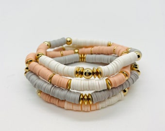 Boho Color Bracelet | Heishi Bracelet | Custom Beaded Bracelet | Woman Bracelet | Stackable Bracelet