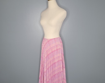 70s Center Stage Pink Plaid Pleated Skirt