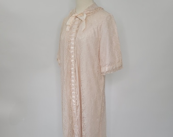 60s Beige Lace Robe Keloun Dressing Gown