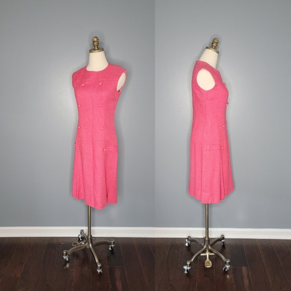 60s Esther Pomerantz Fashions Hot Pink Mod Sheath… - image 2