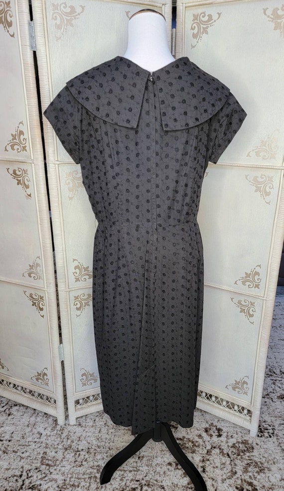 1950s/ 1960s D&P Original Black Eyelet Dress Vint… - image 8