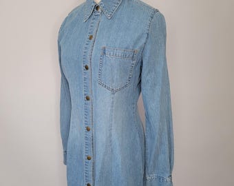 90s MODA International Denim Dress Size 8