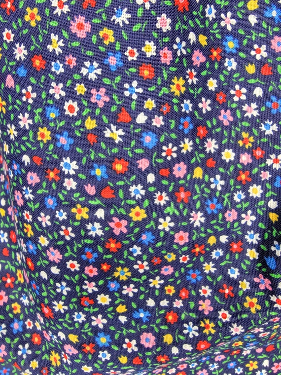 1970s Ruffled Floral Prairie Skirt Ecco Bay 2D - image 9