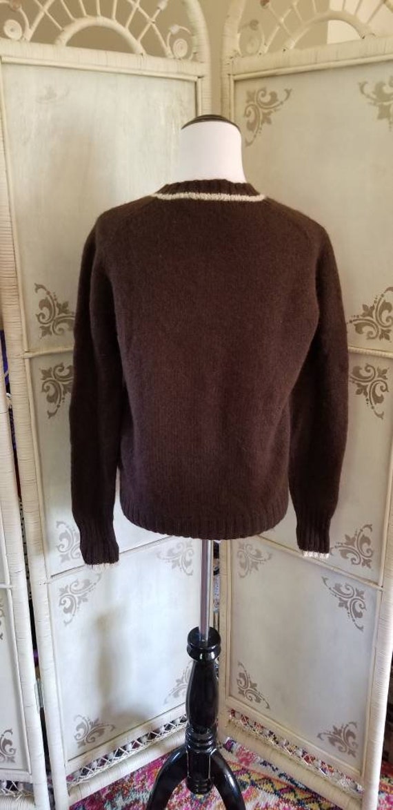 1960s Shetand Wool Sweater Robert Scott LTD Brown… - image 6