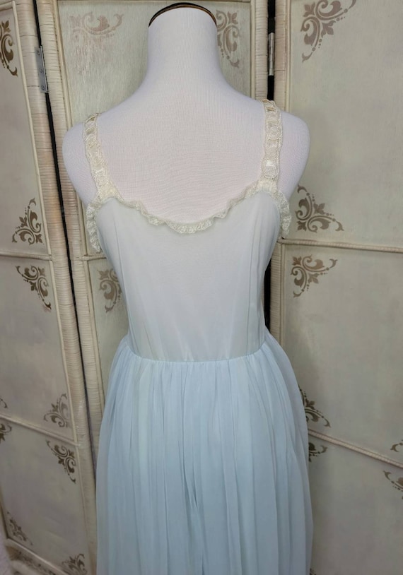 1950s Blue Swan Dress Slip Size 34 Small 50s Ling… - image 5