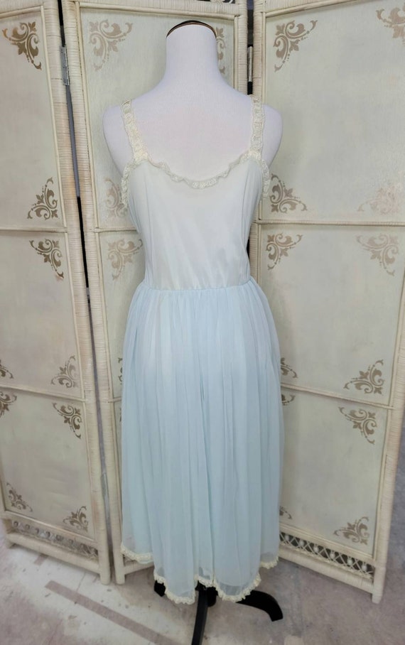 1950s Blue Swan Dress Slip Size 34 Small 50s Ling… - image 4