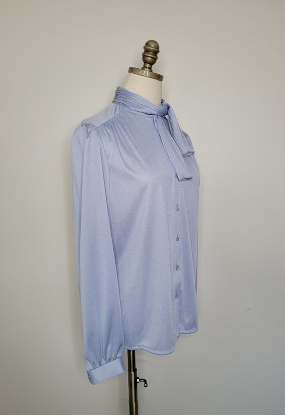 1980s ACT III Lavender Blouse Pleated Collar - image 3