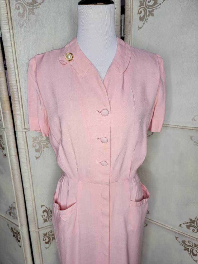 1940s 1950s Original Lordleigh California Pink Day Dress - Etsy