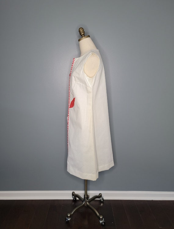 1960s Red and White Sheath Dress Step-N-Go - image 3