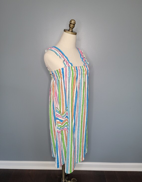 70s Candy Striped Terrycloth Swim Cover-up Juniors - image 9