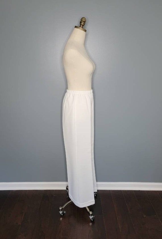 60s Jantzen Wide Leg White Polyester Pants Textur… - image 7