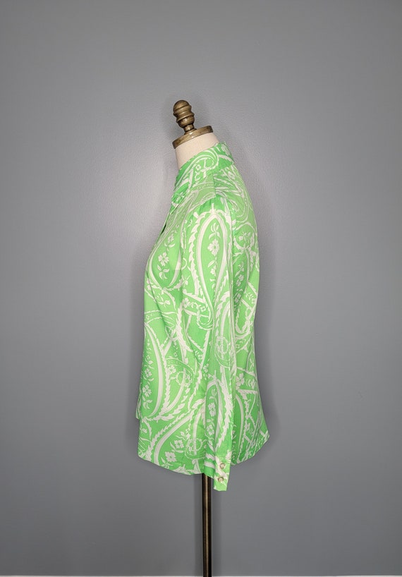 70s Alfred Dunner Green and White Paisley - image 4