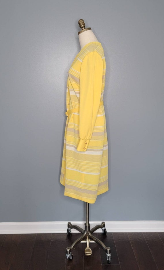 70s Yellow Striped Dress Stoner Square by Nelly D… - image 4