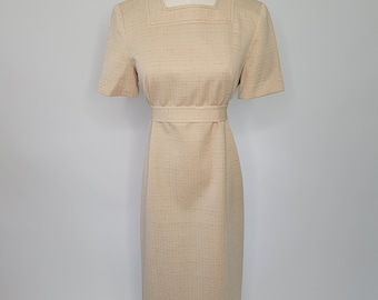 60s Fred Rothschild of California Tan Sheath Dress