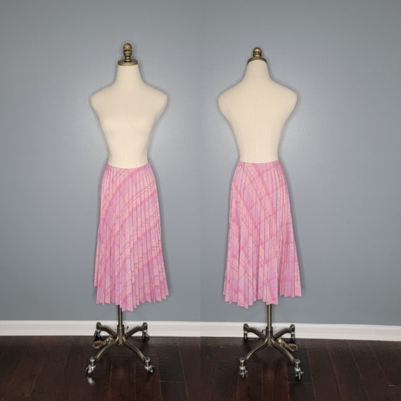 Pink plaid skirt 70s hotsell