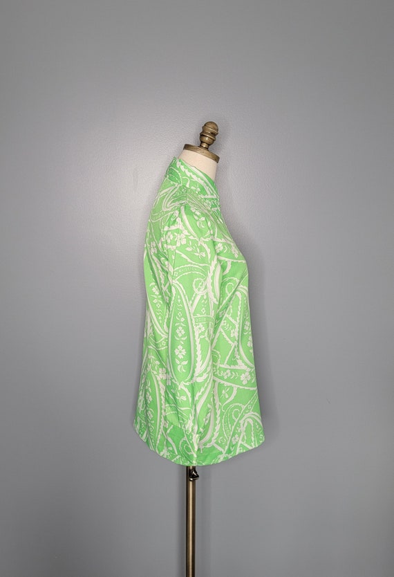 70s Alfred Dunner Green and White Paisley - image 5