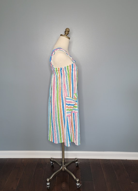 70s Candy Striped Terrycloth Swim Cover-up Juniors - image 5