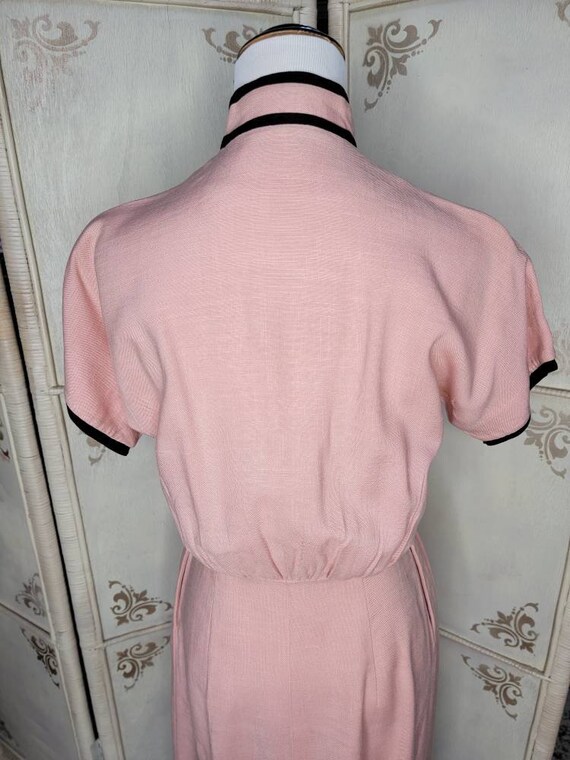 50s Jonathan Logan Pink Dress with Black Piping - image 8