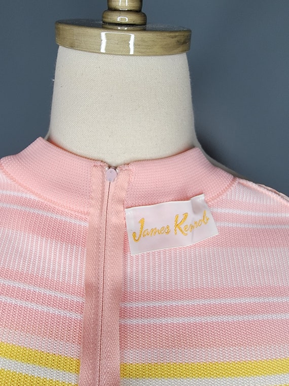 1970s James Kenrob Pink Striped Polyester Short S… - image 7