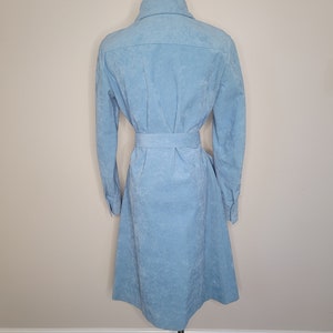 1970s Lilli Ann Ultra Suede Blue Trench Coat image 5