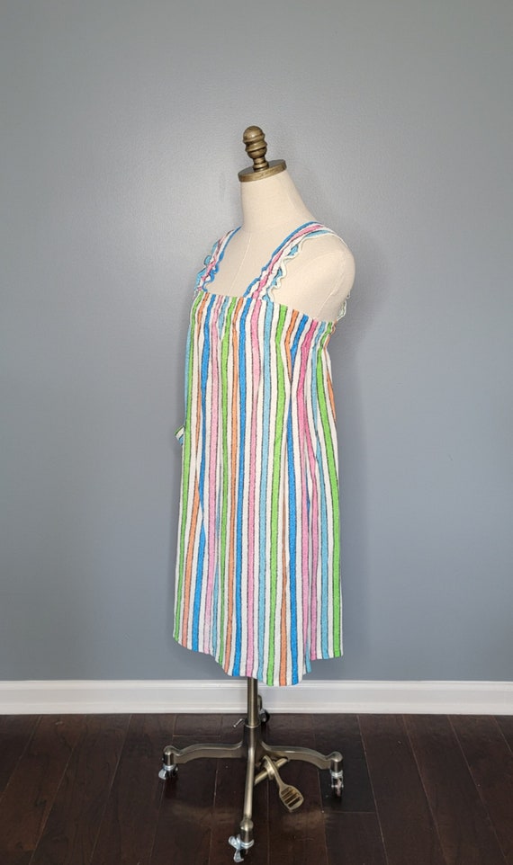 70s Candy Striped Terrycloth Swim Cover-up Juniors - image 8