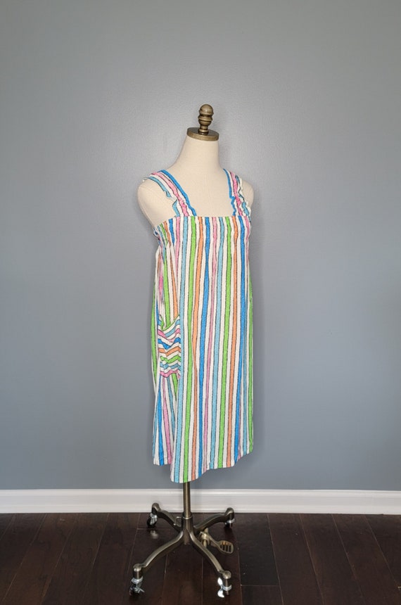 70s Candy Striped Terrycloth Swim Cover-up Juniors - image 3