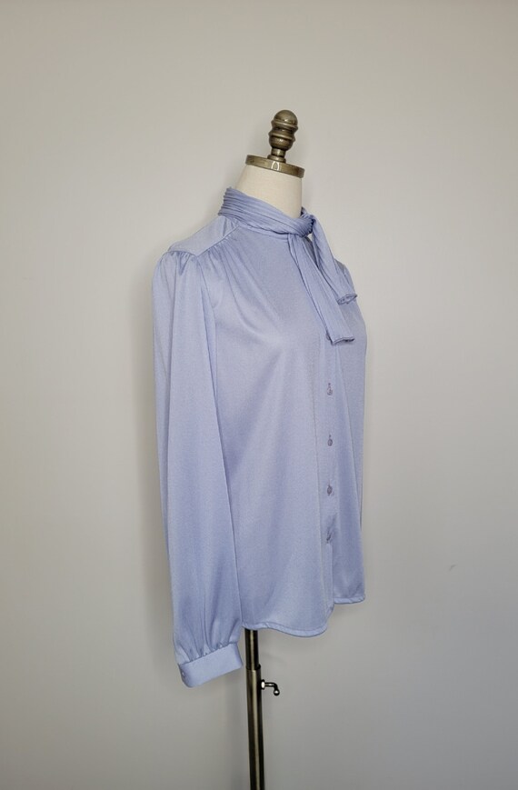 1980s ACT III Lavender Blouse Pleated Collar - image 2