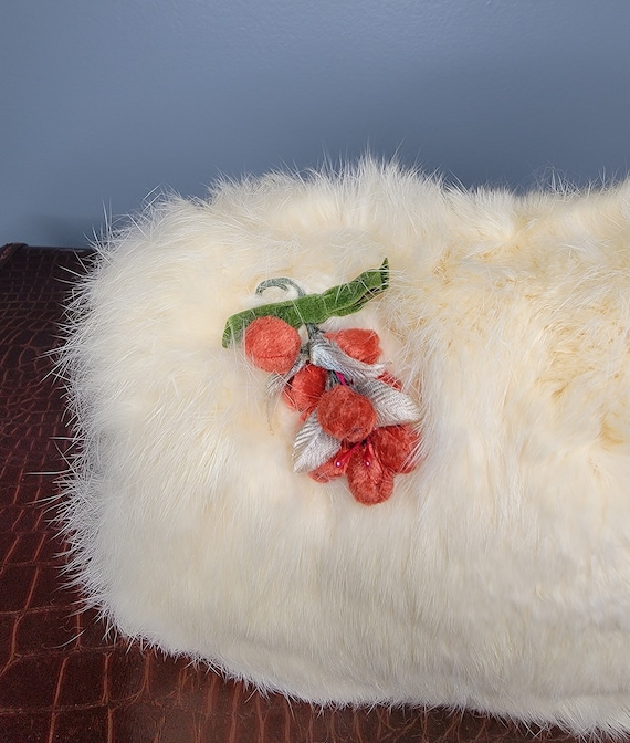 Midcentury Rabbit Fur Muff And Coin Purse