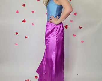 1990s Fuchsia Ball Skirt Vintage Newport News Size 10 Full Length Formal Skirt