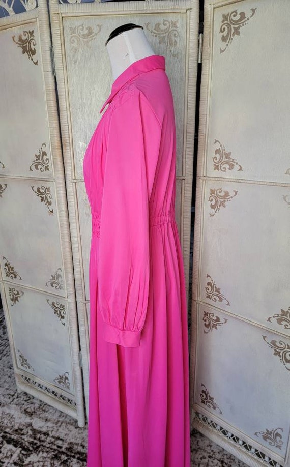 70s Hot Pink Montgomery Ward Nylon Robe - image 6